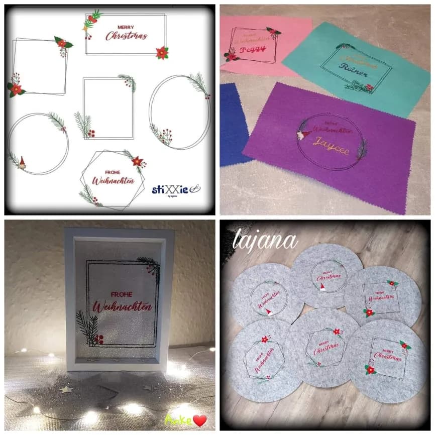 Stickdatei Weihnachten Rahmen