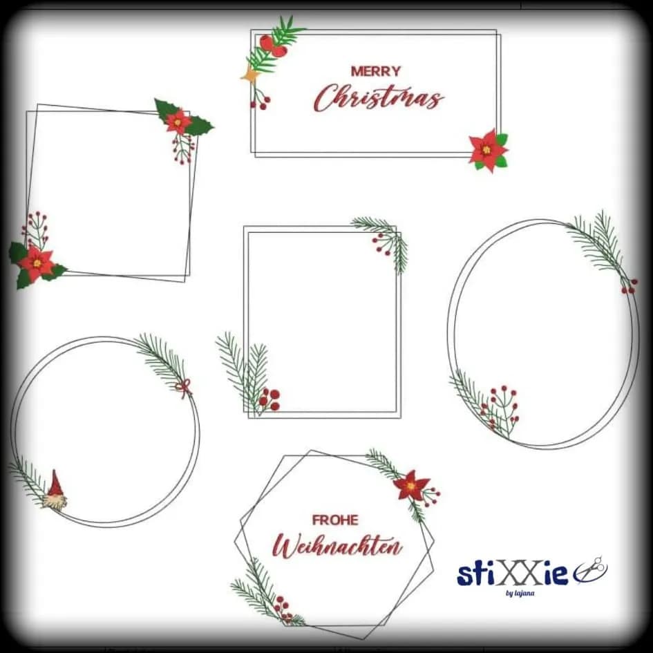 Stickdatei Weihnachten Rahmen