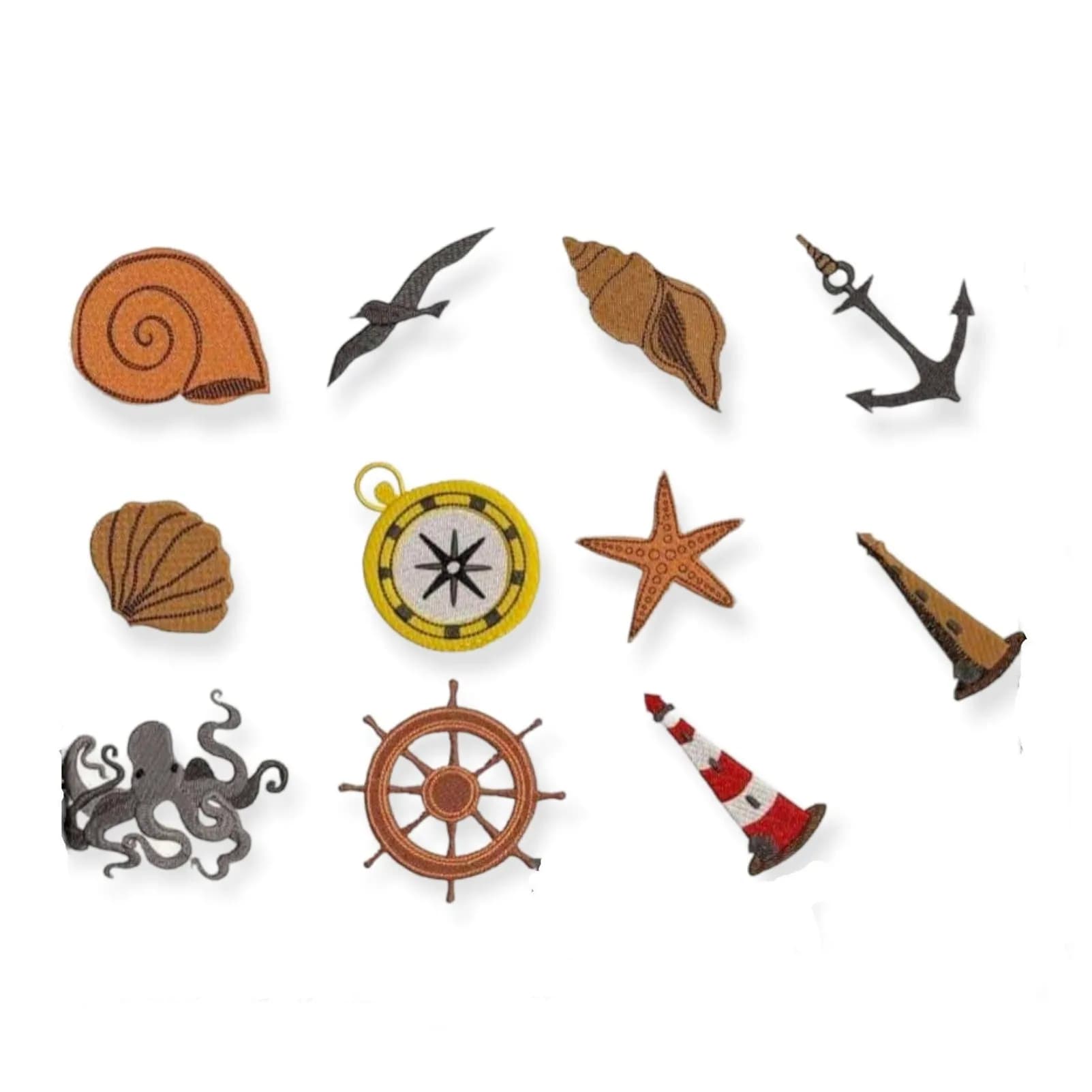 Stickdatei Nautical Solos im Vintagestyle Set