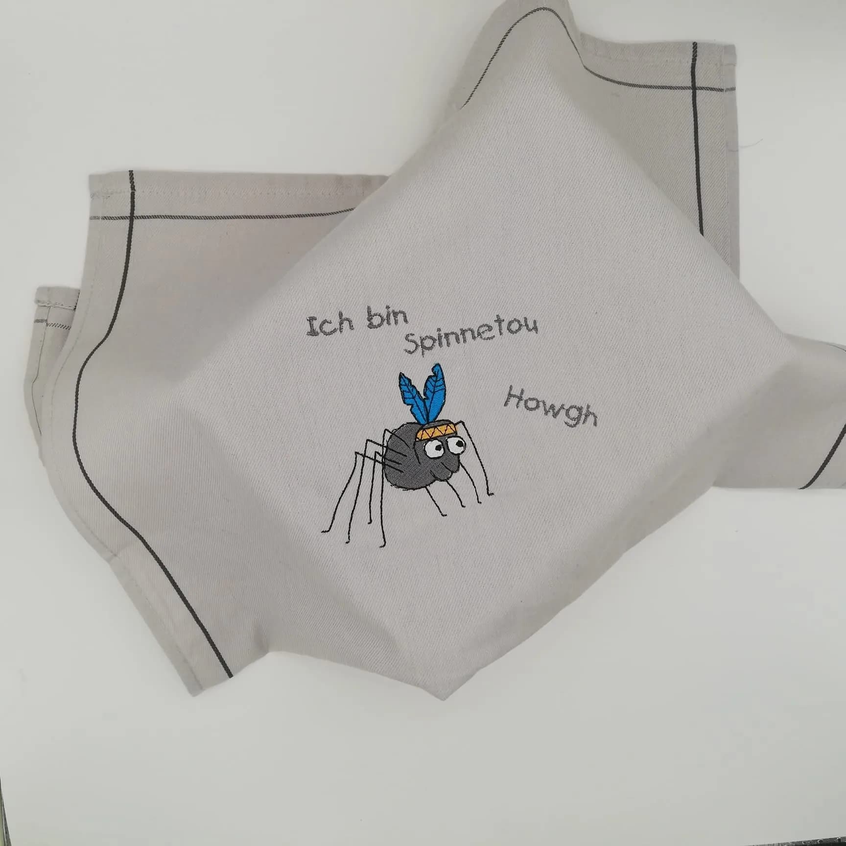 Stickdatei Spinne mit Spruch