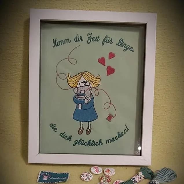 Stickdatei Sprüche - Nimm dir Zeit für Dinge