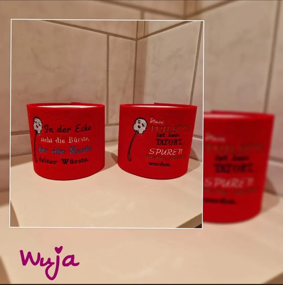 Stickdatei Sprüche für Klorollen-Verstecker