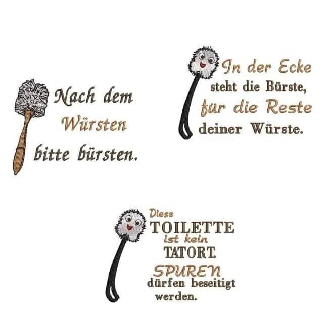 Stickdatei Sprüche für Klorollen-Verstecker