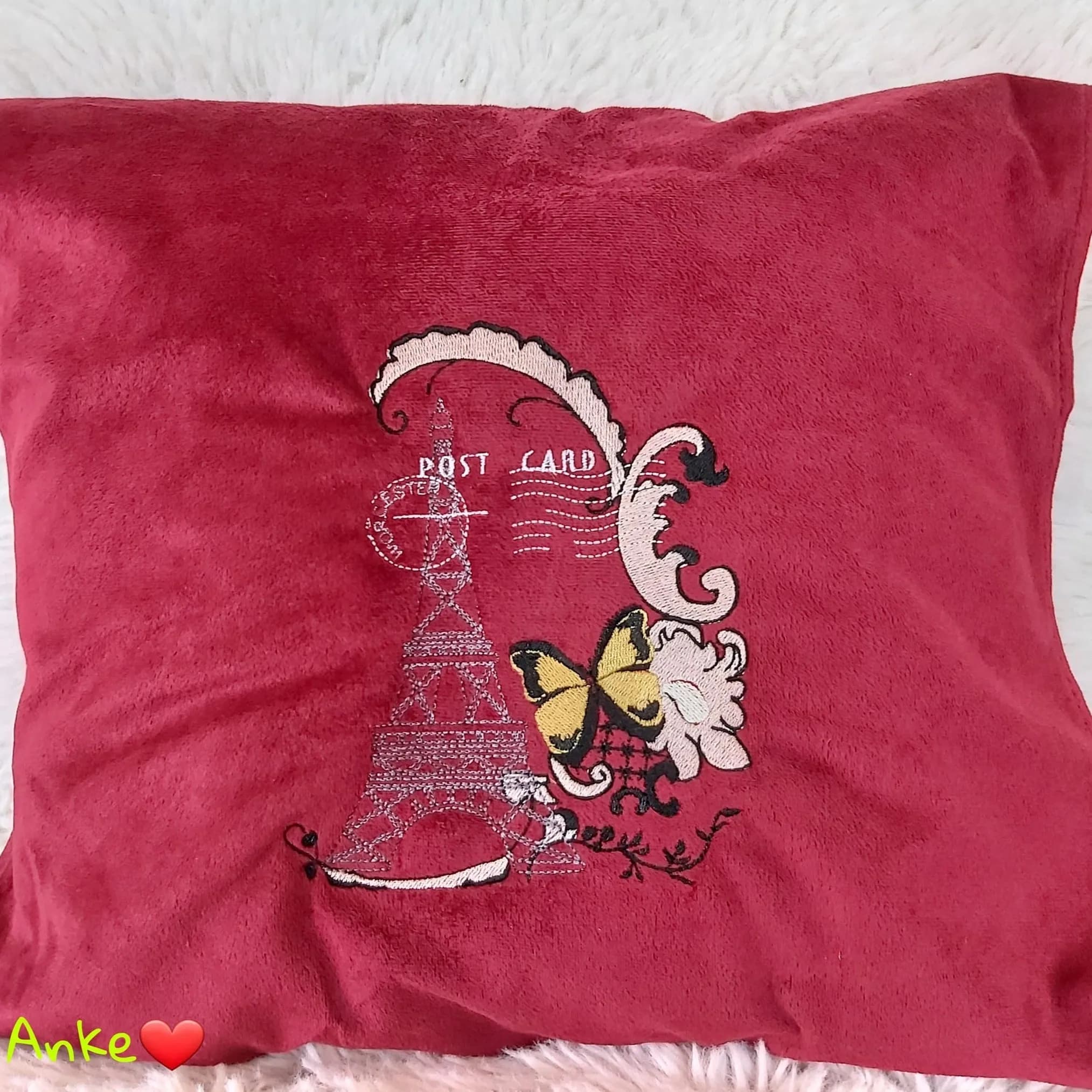 Stickdatei Eiffelturm Vintage Post Card