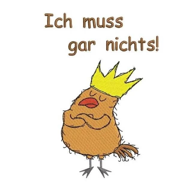 Stickdatei Vogel mit Spruch