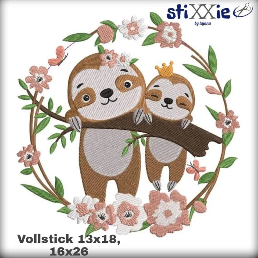 Stickdatei Faultier Vollstick