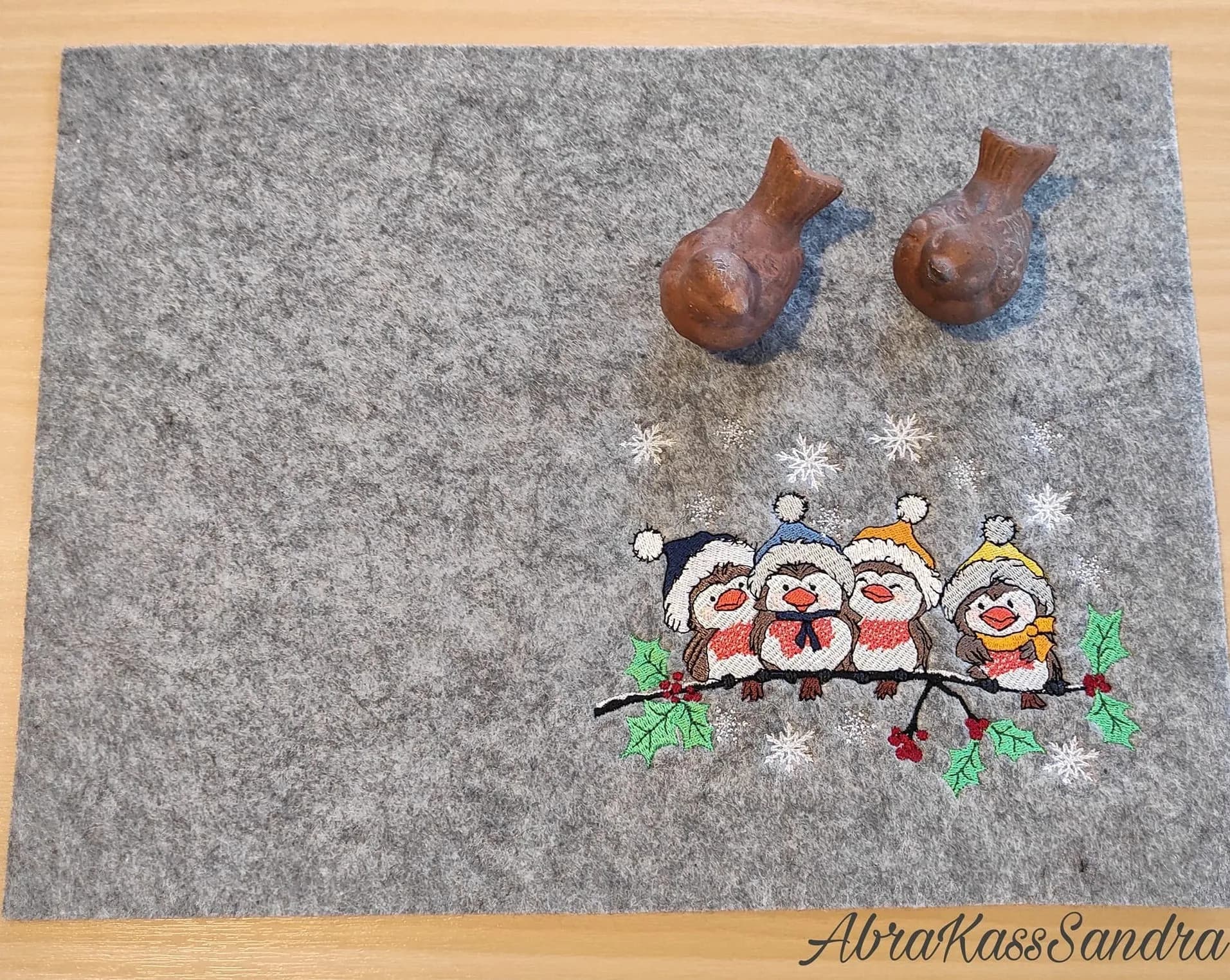 Stickdatei Vögel Wintervögel