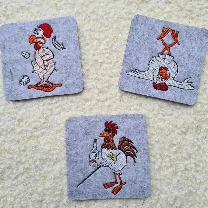 Stickdatei Verrückte Hühner