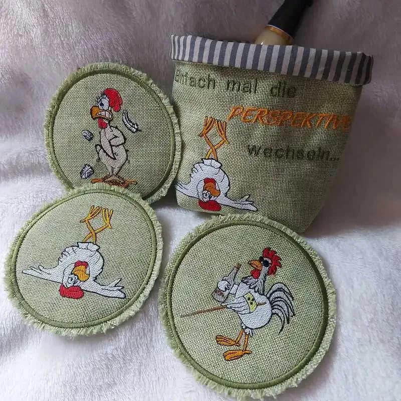 Stickdatei Verrückte Hühner